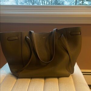 Celine leather cabas phantom with belt